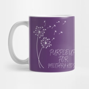 PURPLE UP FOR MILITARY KIDS DANDELION FLOWERS Mug